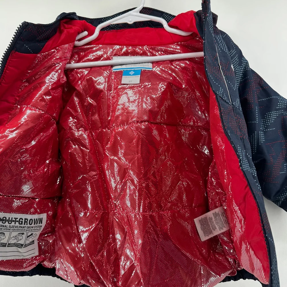 COLUMBIA Puffer Coat INSULATED Reflective SKI Zip Snow Jacket BOYS 2T Toddler